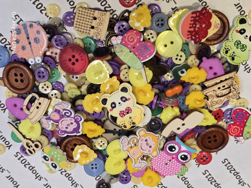 100 mixed buttons assorted - mixed,