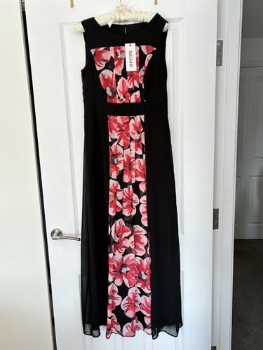 Petite black pink floral maxi - floral,