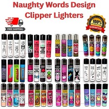 Clipper Lighters NAUGHTY WORDS FUNNY SAYINGS Design Full Set Rare Gas Refillable