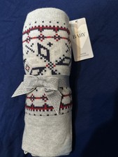M& S Baby Blanket White & Grey