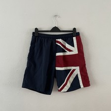 CHEROKEE UNION JACK SWIM SHORTS - L - NAVY BLUE/RED