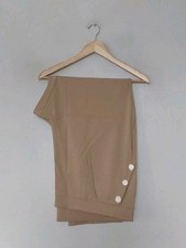 Nina leonard  Button Pockets Straight Leg Trousers 4XL In Camel Length 29" QVC. 