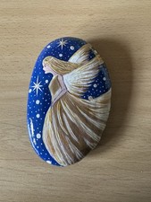 Hand Painted  Pebble/Stone/Rock Of A Beautiful Angel