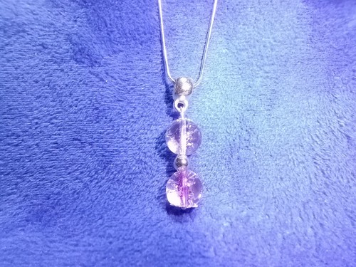 Clear pink amethyst pendant - clear,