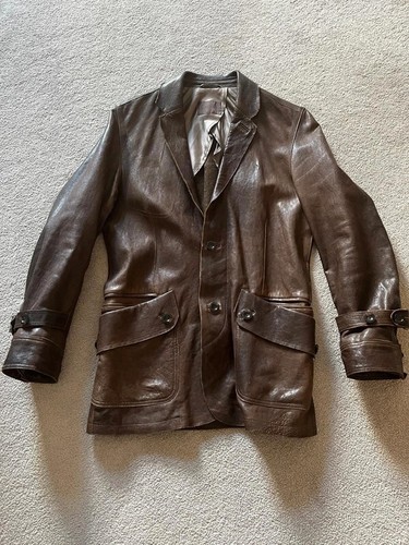 Reiss brown leather - , jacket