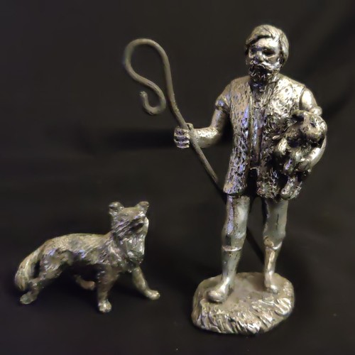 Pewter figurine shepherd - shepherd, w