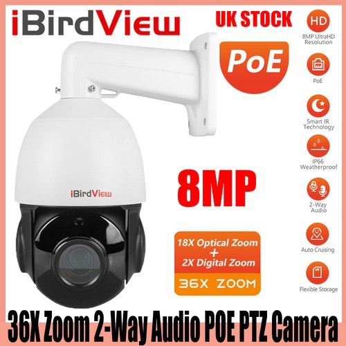 36x zoom 8mp way audio - 36x, poe