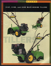 John Deere 314F, 518R, 820R Walk-Behind Garden Tillers Brochure Leaflet