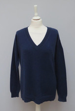 Princess Tam Tam Paris 100% Cashmere Navy Blue V Neck Jumper T1
