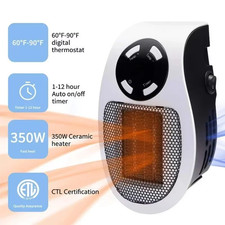Wall Plug Mini Heater 800W, 350W Helping you cut your winter energy bills As See
