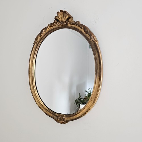 Vtg gold oval wall mirror - vtg,