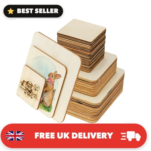 Versatile 42pcs wood squares - wood,