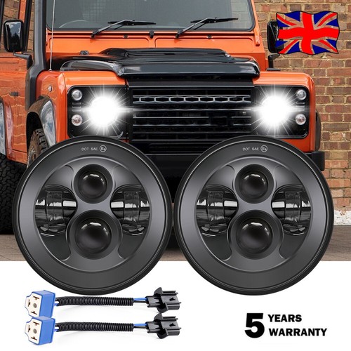 Pair led headlights black - led,