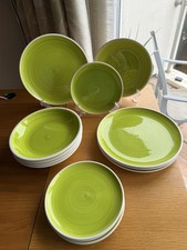 Selection of Whittards of Chelsea Used Spinwash Tableware in Lime Green