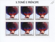 Hot Air Balloon Flight / Ballooning Aircraft 6v-Stamp Sheet #1 (2003 Sao Tome)