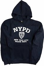 NYPD Mens Hoodie White Print Officially Licensed Sweatshirt Gray