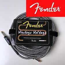 NEW Fender Vintage Voltage Guitar Bass Lead cable 6 metre 20ft Black&White/Silvr
