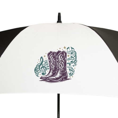 Country music golf umbrella - music,