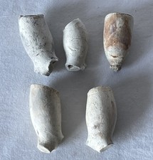 Job Lot 5 Partial Antique / Vintage Clay Smoking Pipes Bowls / Stems #302-187