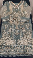 Beautiful Mint Green Zari and Thread Embroidered Party Wear Salwar Kameez