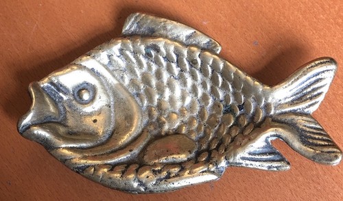 Solid brass fish ashtray - ,