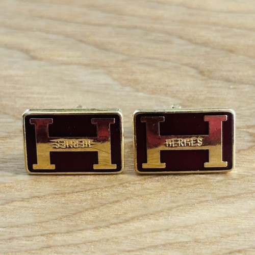 Hermes logo cufflinks gold - hermes,