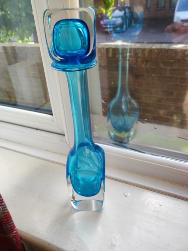 Beautiful tall blue art glass - beautiful,