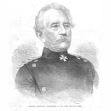 FRANCO PRUSSIAN WAR General Steinmetz Commander 1st Prussian Army old Print 1870