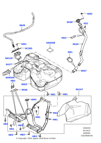 Land rover fuel filler pipe - land,