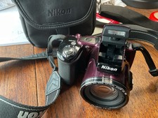 Nice clean Nikon Coolpix L820 Purple Camera plus bag