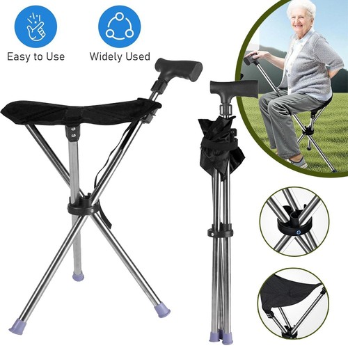 Folding walking stick - walking, seat
