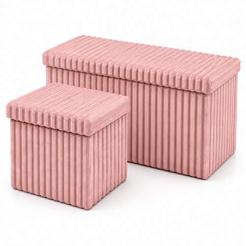 Ribbed storage box ottoman - storage,