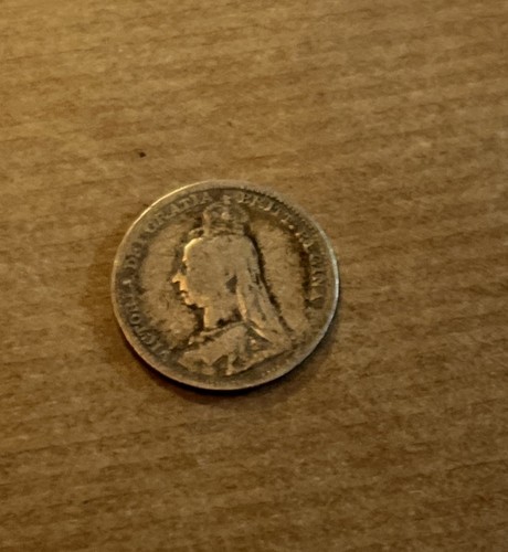 Victorian threepence coin - threepence,
