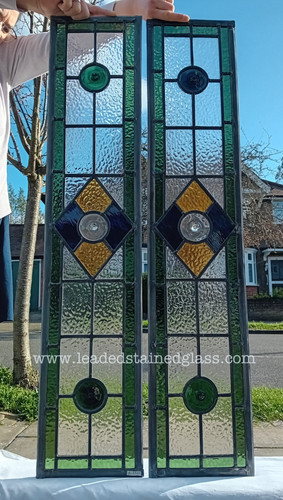 Two newly made leaded stained