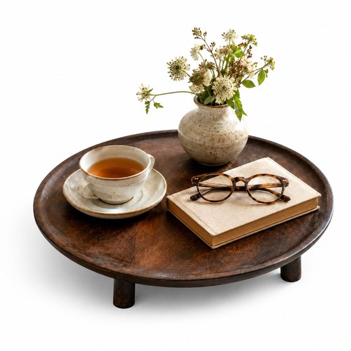 Round mango wood - mango, tray