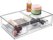 Clear Stackable Storage Drawers with Front Pull-out for Cosmetics, Makeup and Ki