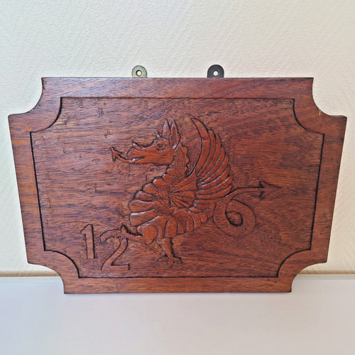 Hand carved heraldic wyvern - heraldic,