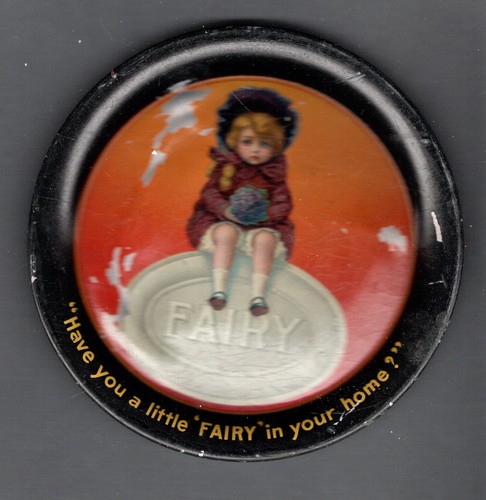 1900 vintage fairy soap - fairy, tin
