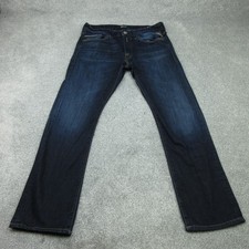 Replay Jeans Mens W33 L30 Navy Denim Waitom M983 Straight Button Fly Casual 6136