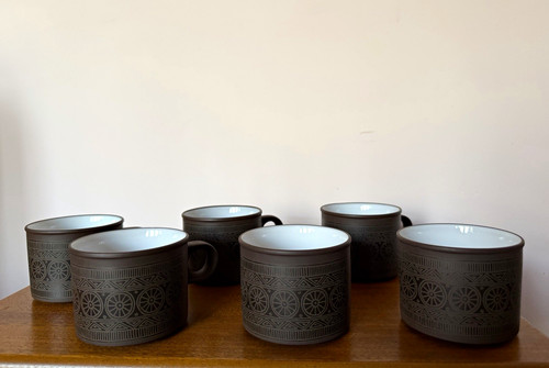 Set brown geometric - set, 6