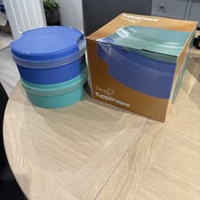 Tupperware Tango 2 Round Cupcake / Cookie Carrier Keeper x2