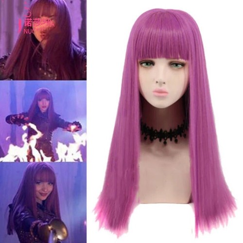 Wig long purple straight - wig,