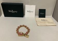 Mulberry New In Box ‘Lily’ Bracelet Pink Leather And Gold Hardware Stunning!