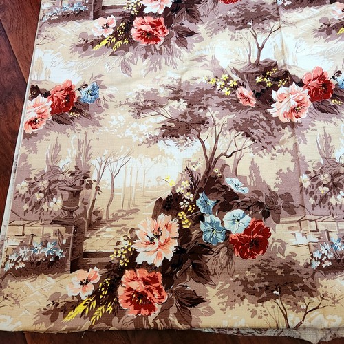 Vtg 1940s 50s barkcloth fabric - 50s,