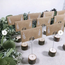 Wooden Rustic Name Card/ Table Number Holders - 10 Pcs