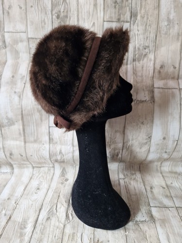 Vintage 1970 brown faux - vintage, fur