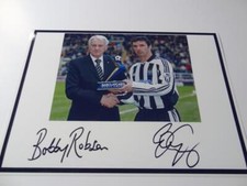 NEWCASTLE UNITED FC LEGENDS BOBBY ROBSON & GARY SPEED SIGNED REPRINT