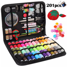 201X Large Portable Sewing Kit Home Travel Case Needles Scissors Thread Set Box