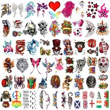 12 x Temporary Tattoos Sheets