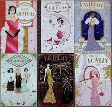 Pack of 6 Art Deco Female